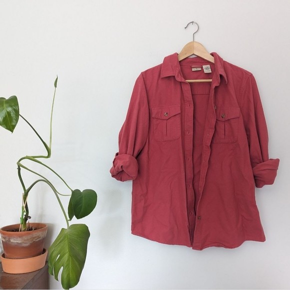 L.L. Bean Tops - Vintage LL Bean Pink 100% Cotton Flannel Shacket